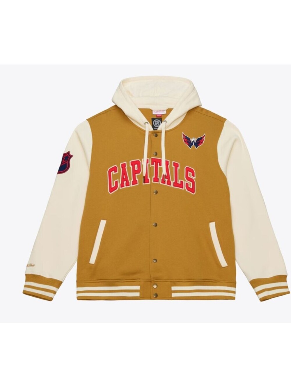 NEW Washington Capitals Brown/Cream Dusted Fleece Full-Snap Jacket Sz Large, NWT